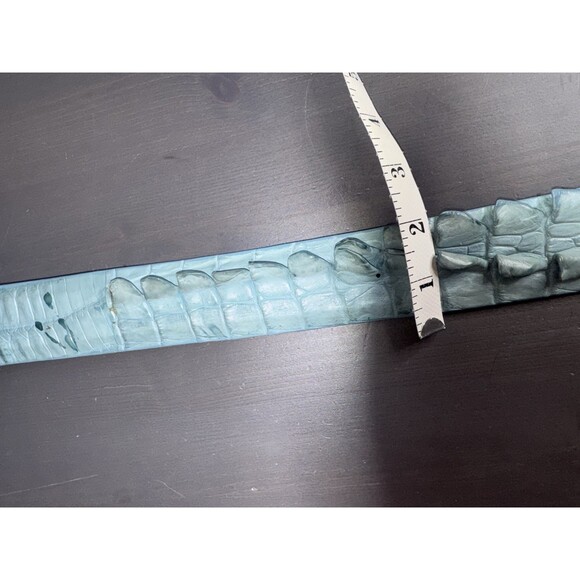 Vintage Turquoise Crocodile Hornback Leather Belt Western Rodeo 38\